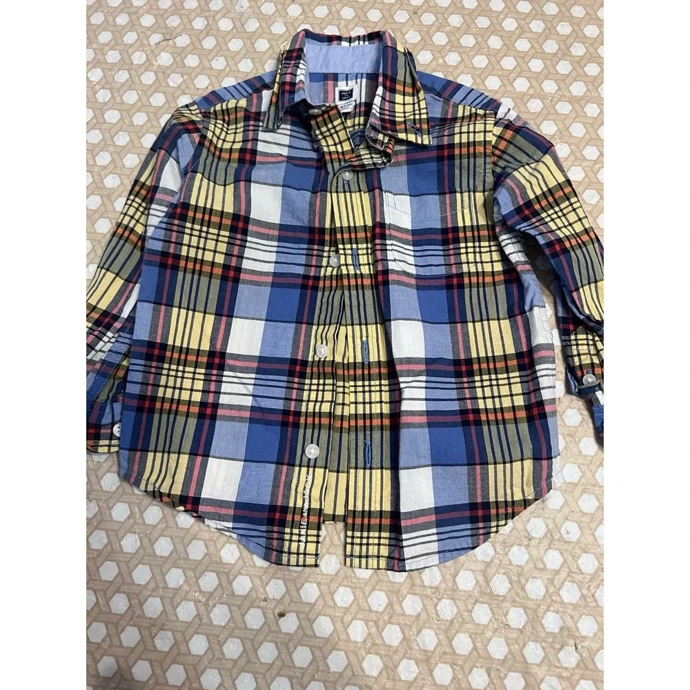 Baby Boys Size‎ 18- 24 Months Janie And Jack Plaid Button Down Dress Shirt